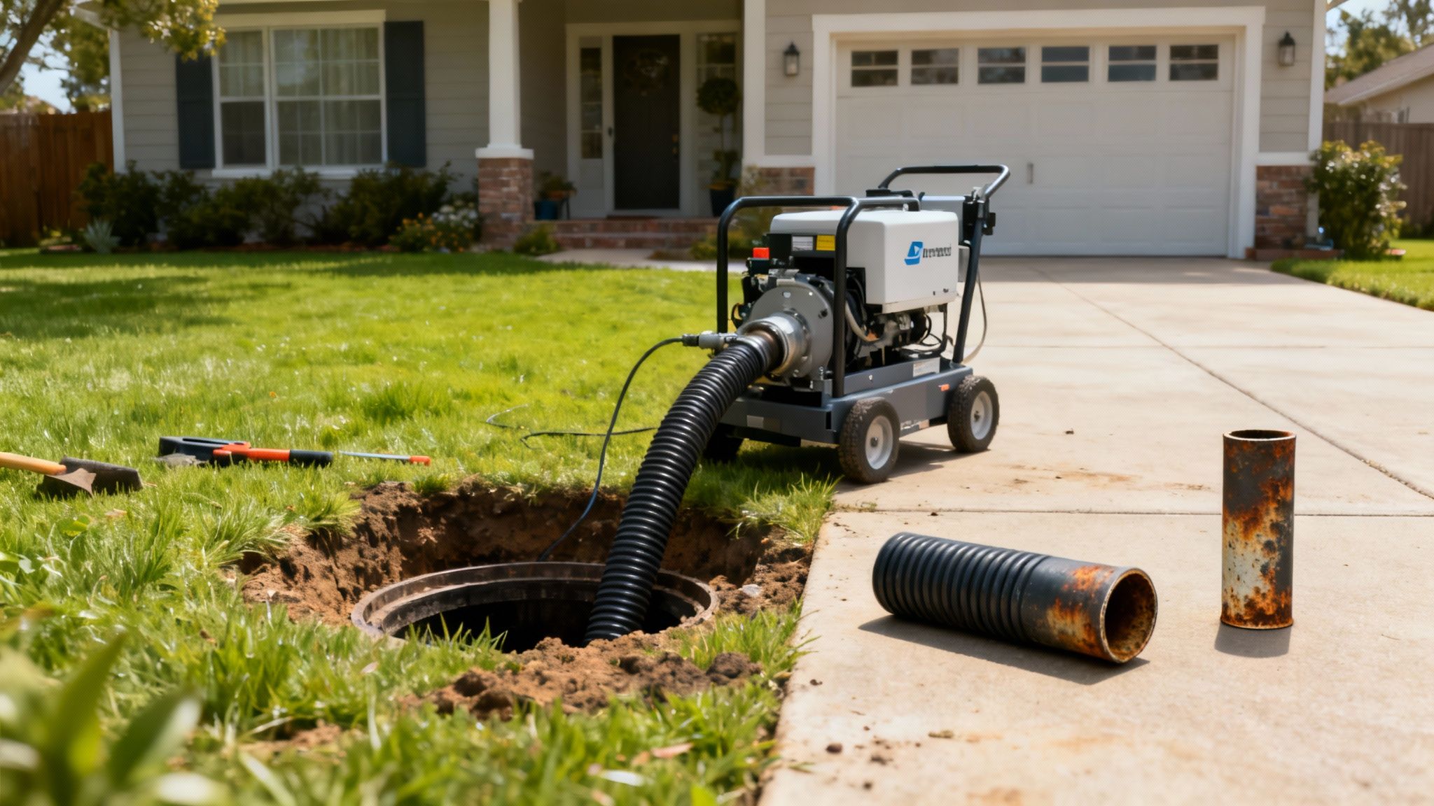 A modern trenchless pipe lining machine being used to upgrade an underground utility line without major excavation.