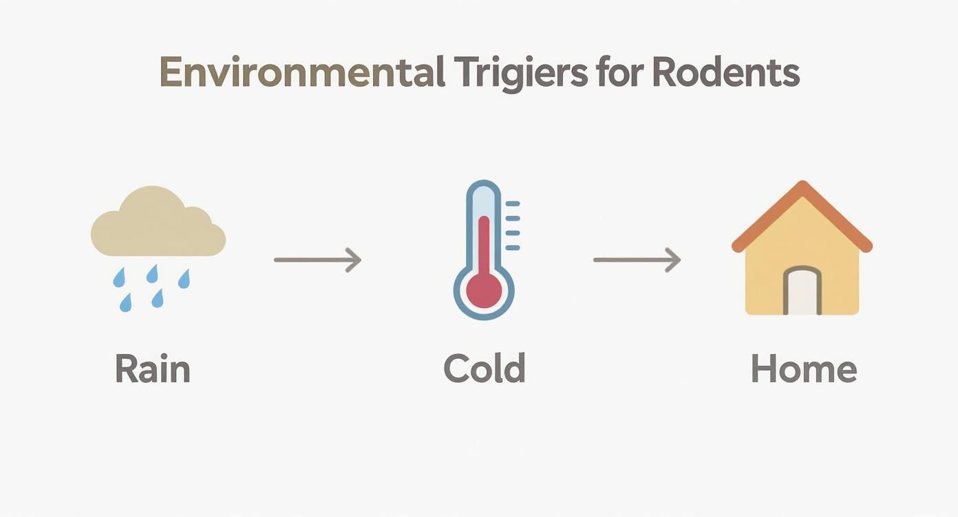 Infographic about why rodents are rushing indoors this fall in santa cruz — and how to keep them out