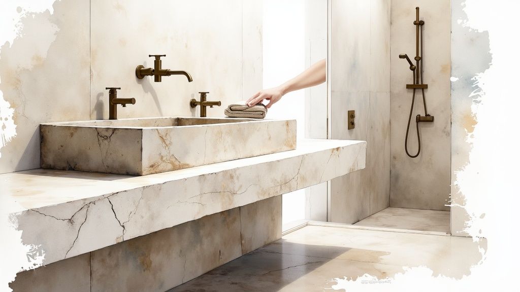 Monolithic Limestone Bathroom Vanities and Spa Elements