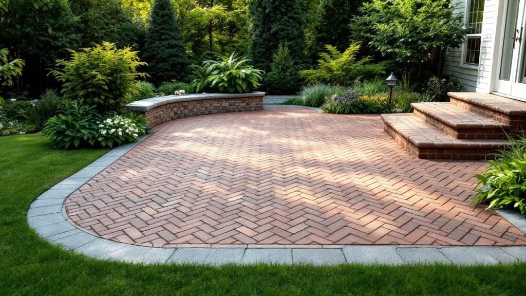 Herringbone Brick Pattern Patio