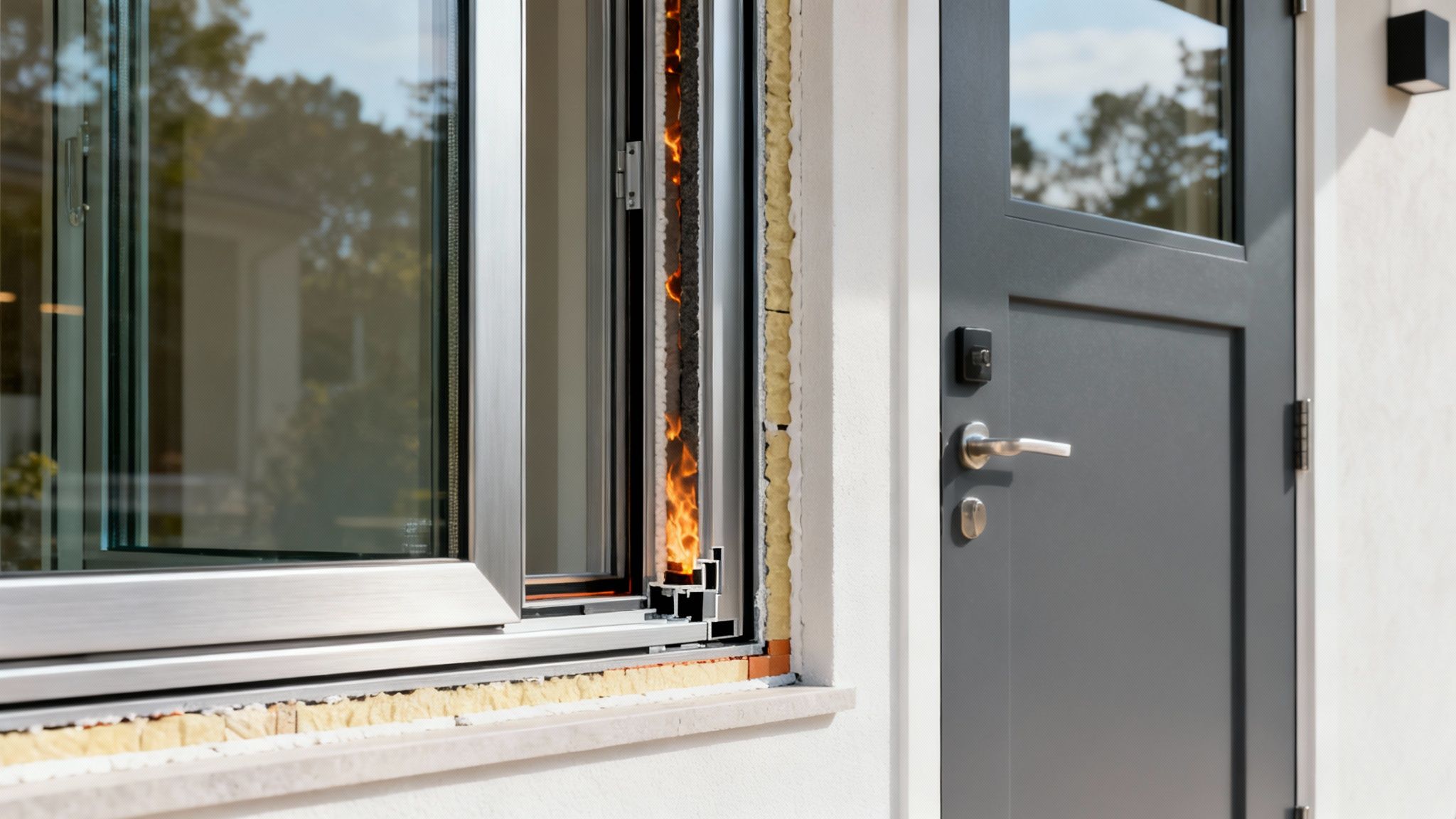2 Fire-rated windows installed in a modern home in the Bay Area.