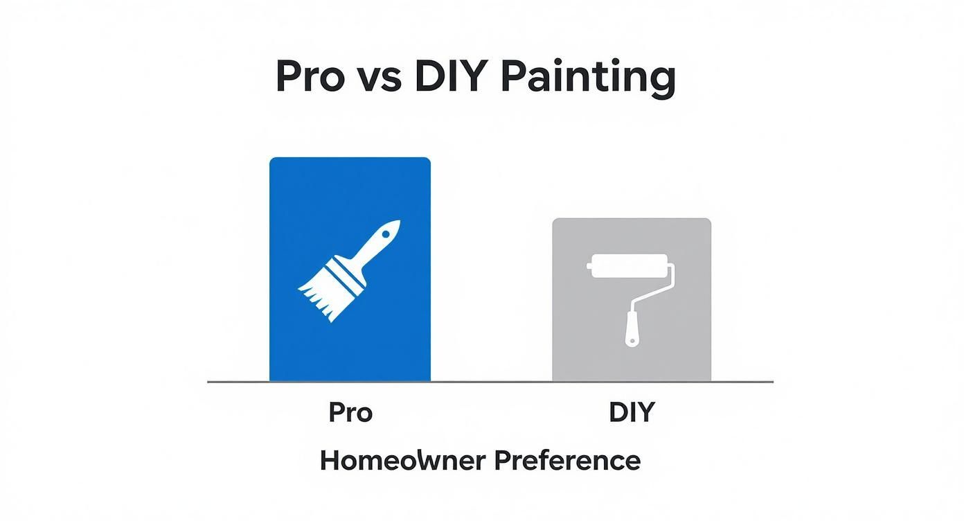 Infographic about beyond diy: why more homeowners are choosing pro painters in 2025