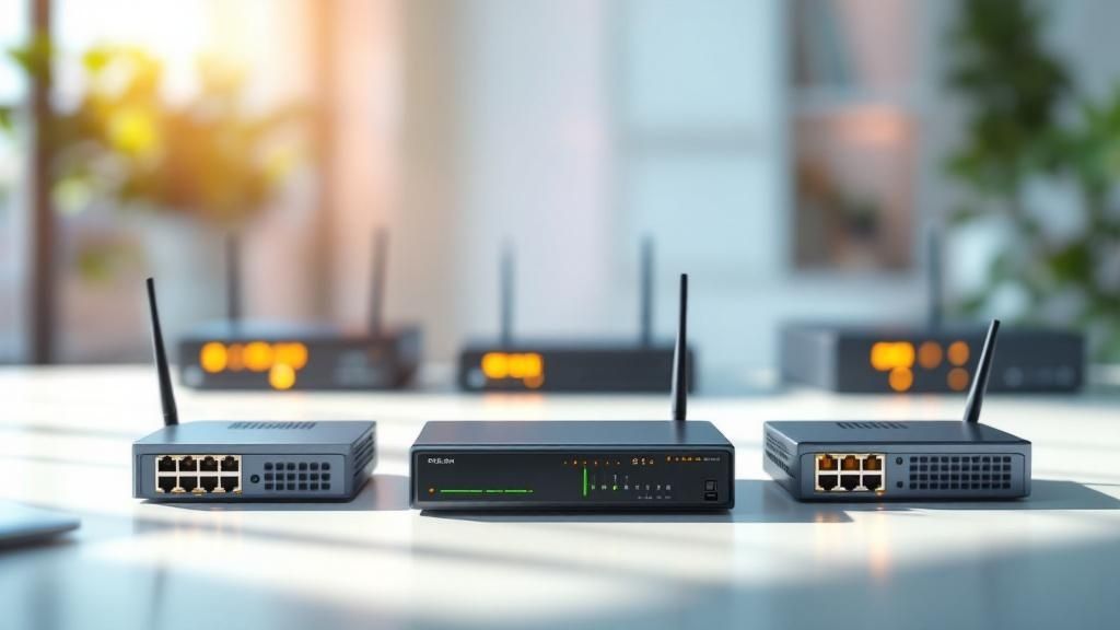 A chaotic visualization of network cables and servers with red warning icons, representing network chaos.