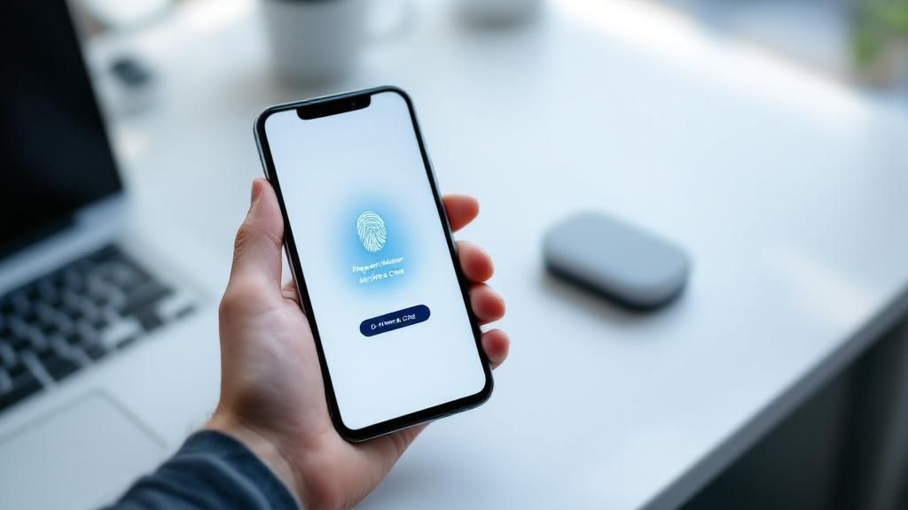 Diagram showing how Multi-fFactor Authentication works with password, phone, and biometric verification steps