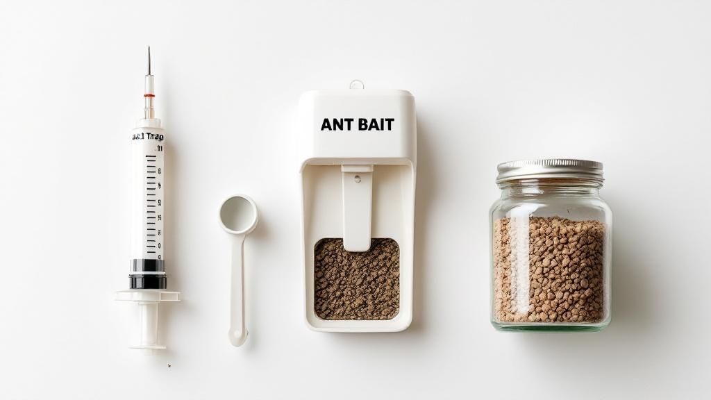 Argentine ants swarming on a kitchen countertop in Santa Cruz.