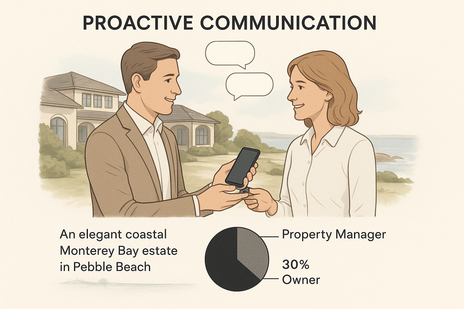 Infographic about why communication makes or breaks your property manager: what monterey bay owners deserve