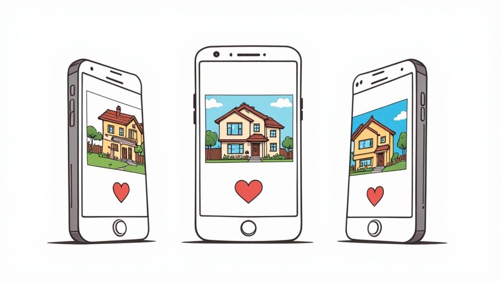 A social media post showcasing a contractor's work on a mobile phone, illustrating the visual nature of this marketing strategy.