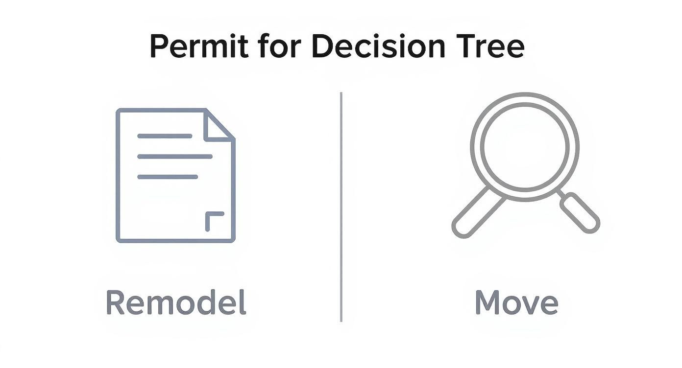 Infographic about remodeling vs. moving: what 2025 homeowners need to know before making a big decision