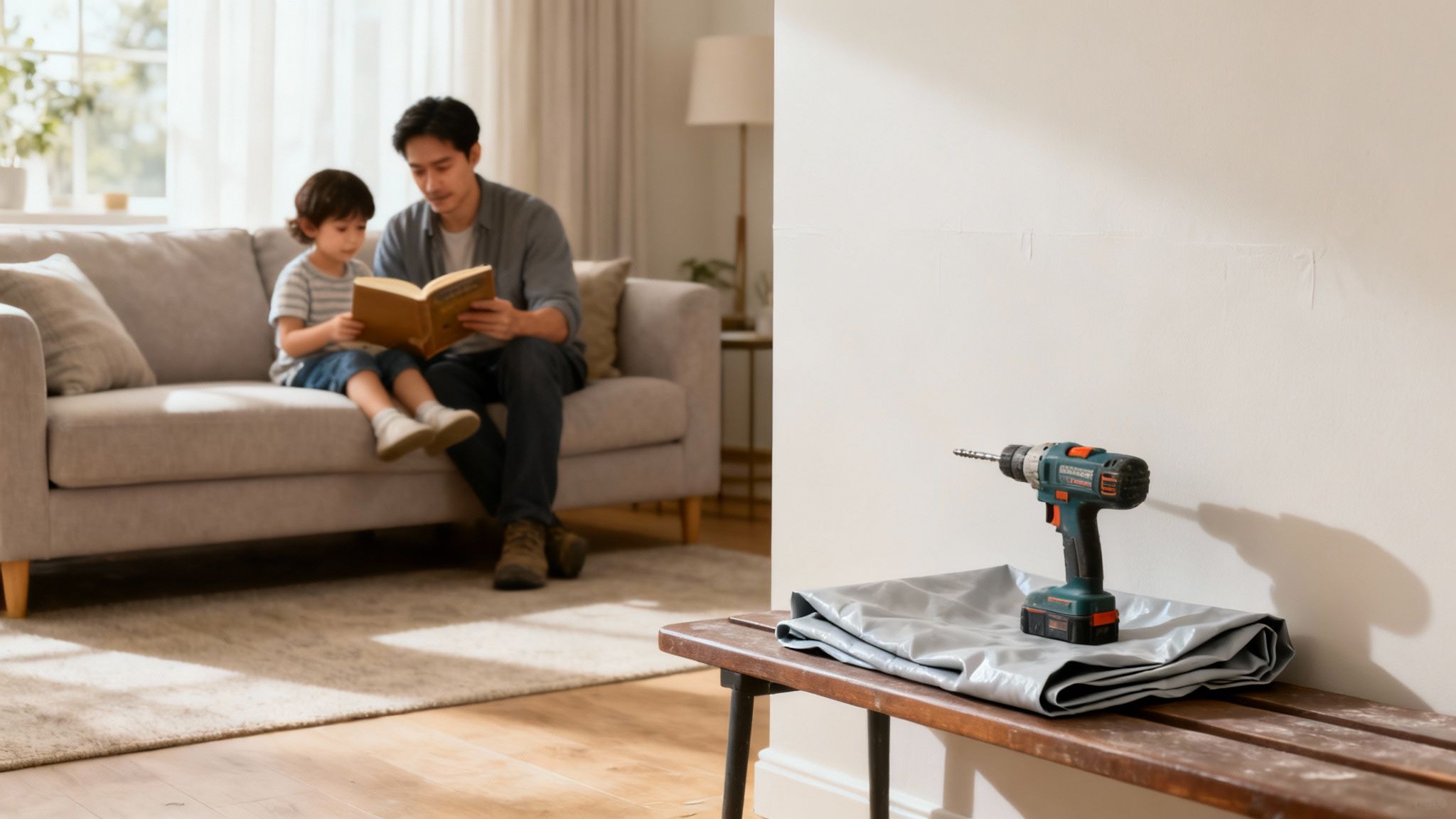 A family enjoys their newly renovated, open-concept living space, symbolizing a positive outcome of a remodel.