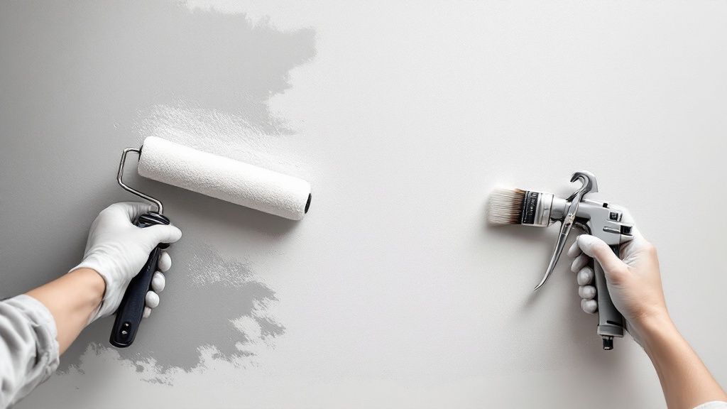 Several cans of high-quality paint with color swatches next to them.