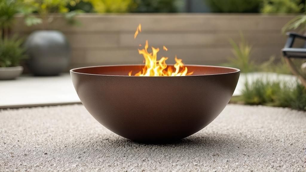 Modern Steel Bowl Fire Pit