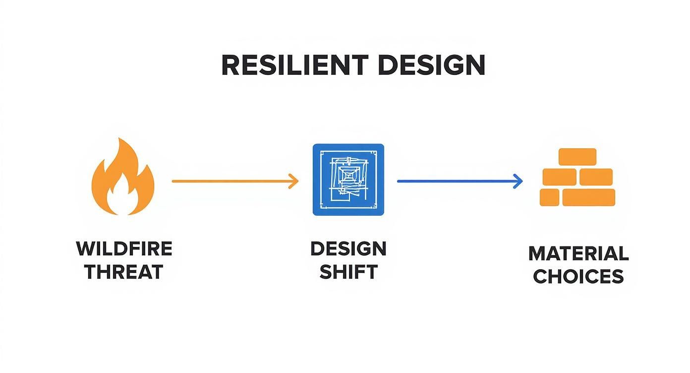 1 Infographic about resilient by design: practical material choices for wildfire-ready construction