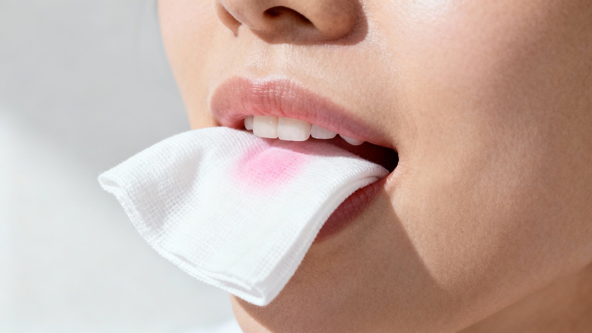 A calm dental patient being reassured by their dentist after a procedure.