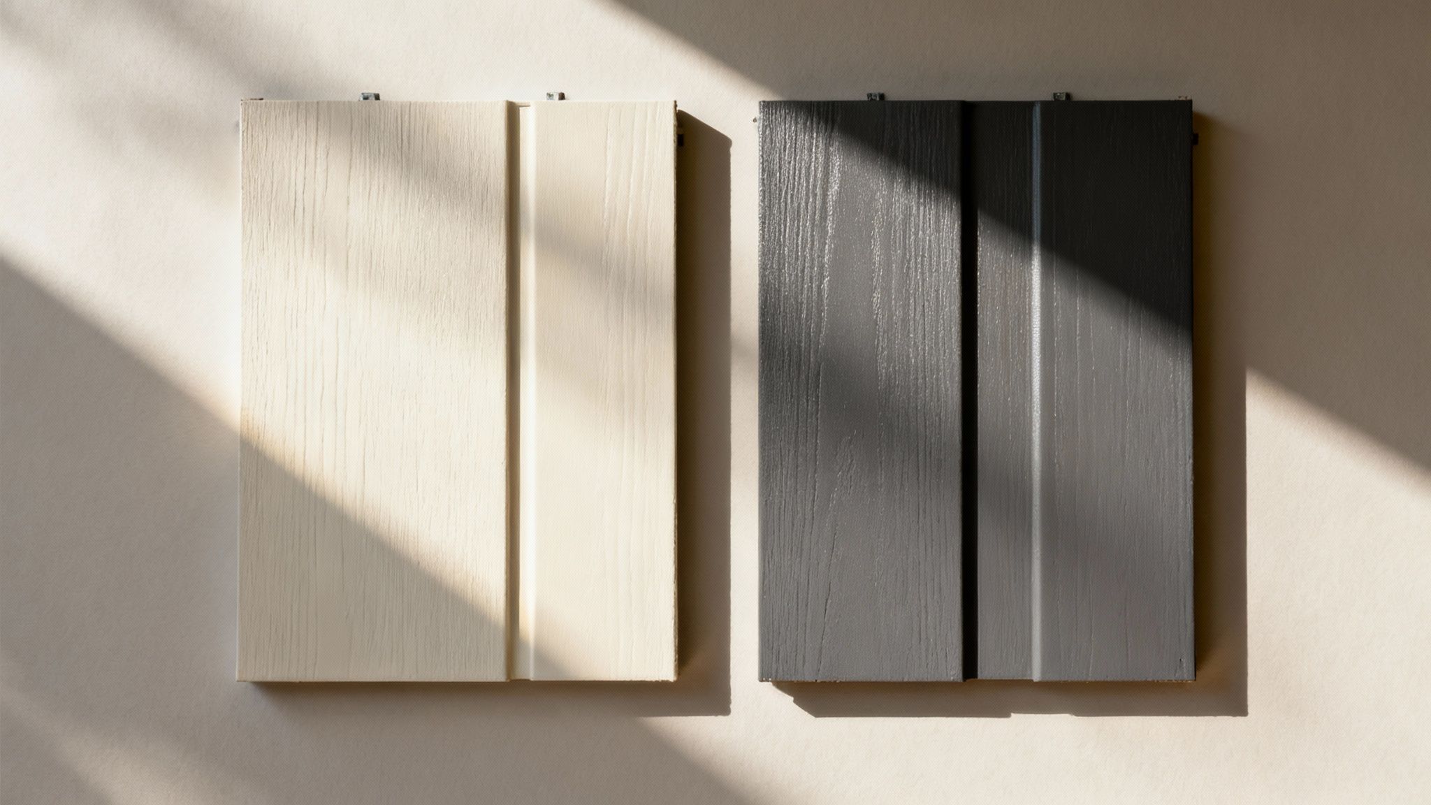 Several paint cans with brushes, representing the choice of materials for a coastal home.