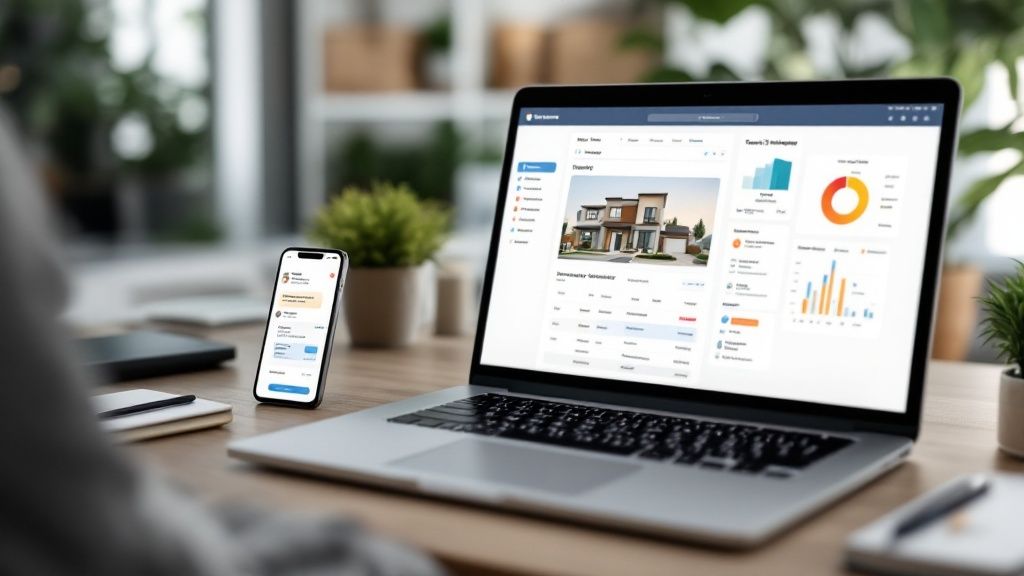 A well-maintained coastal home in Monterey, California, with a clear blue sky.
