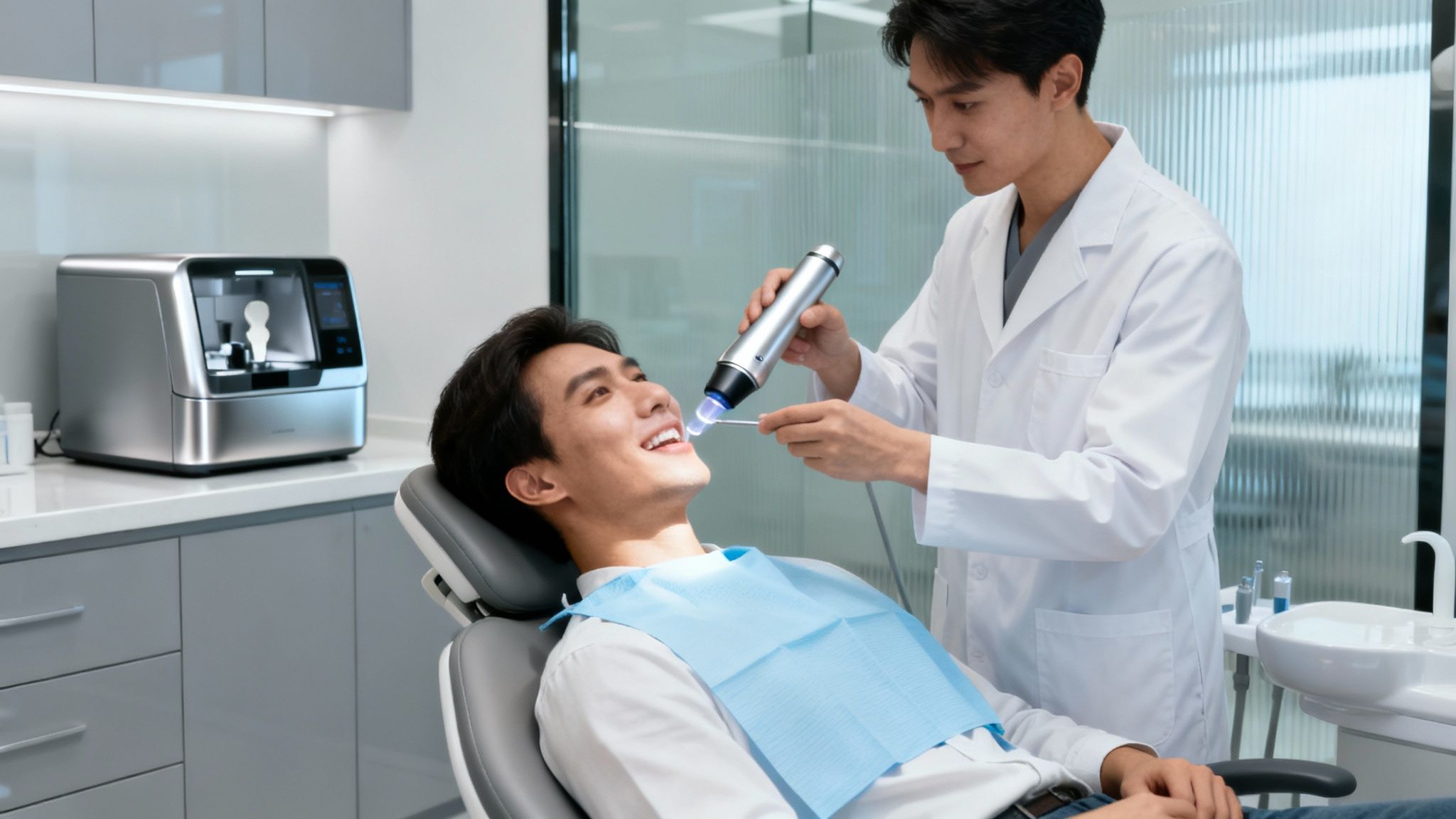 A modern dental office with advanced technology.