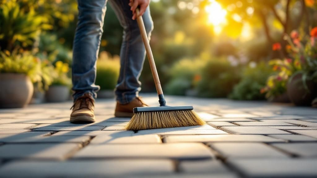 A detailed shot showing pavers being carefully placed on a prepared aggregate base, highlighting the installation process.