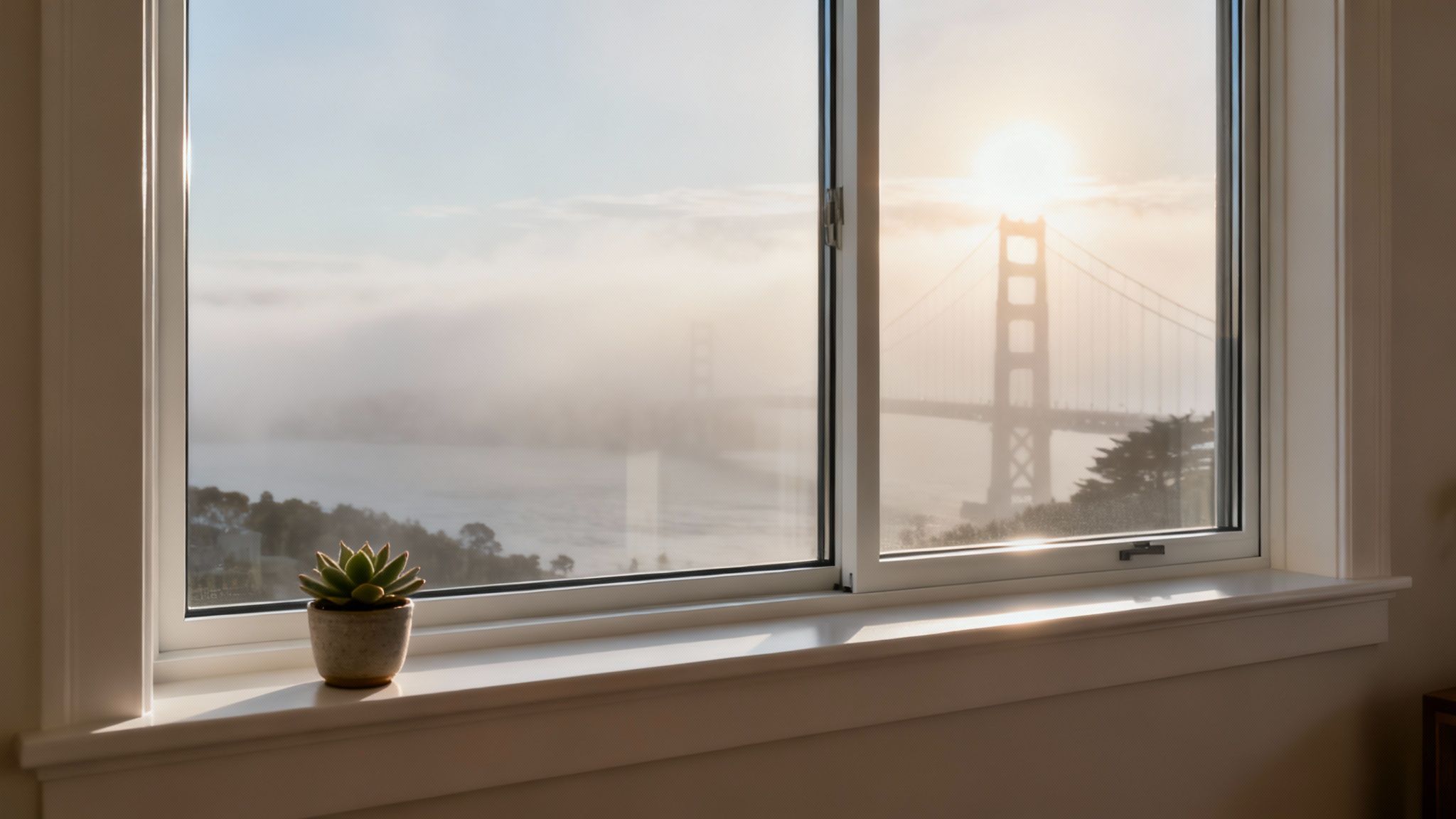 1 A professional applies a fresh bead of caulk around a window frame to seal air leaks.