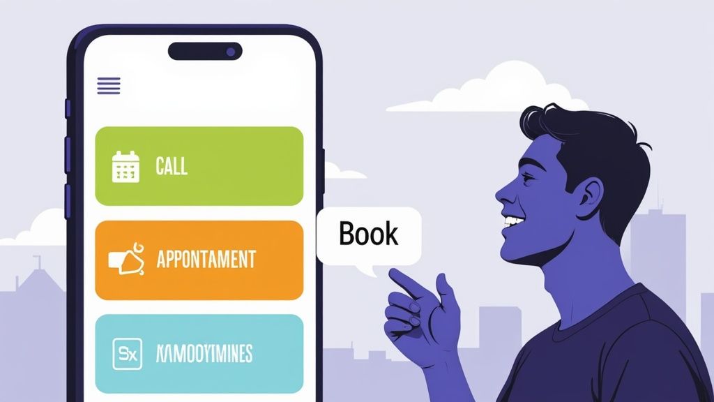 A person scheduling an appointment on their smartphone.