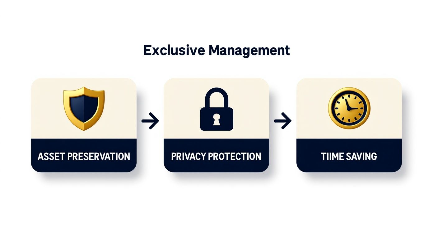 Infographic about exclusive property management in pebble beach: what to expect