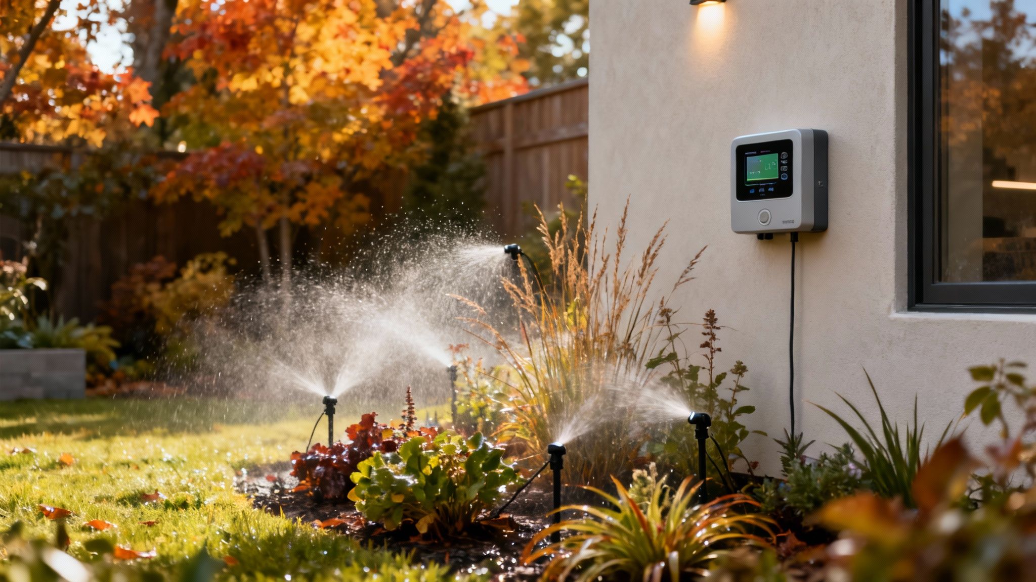A modern, well-lit outdoor living space with durable materials and thoughtful landscaping.