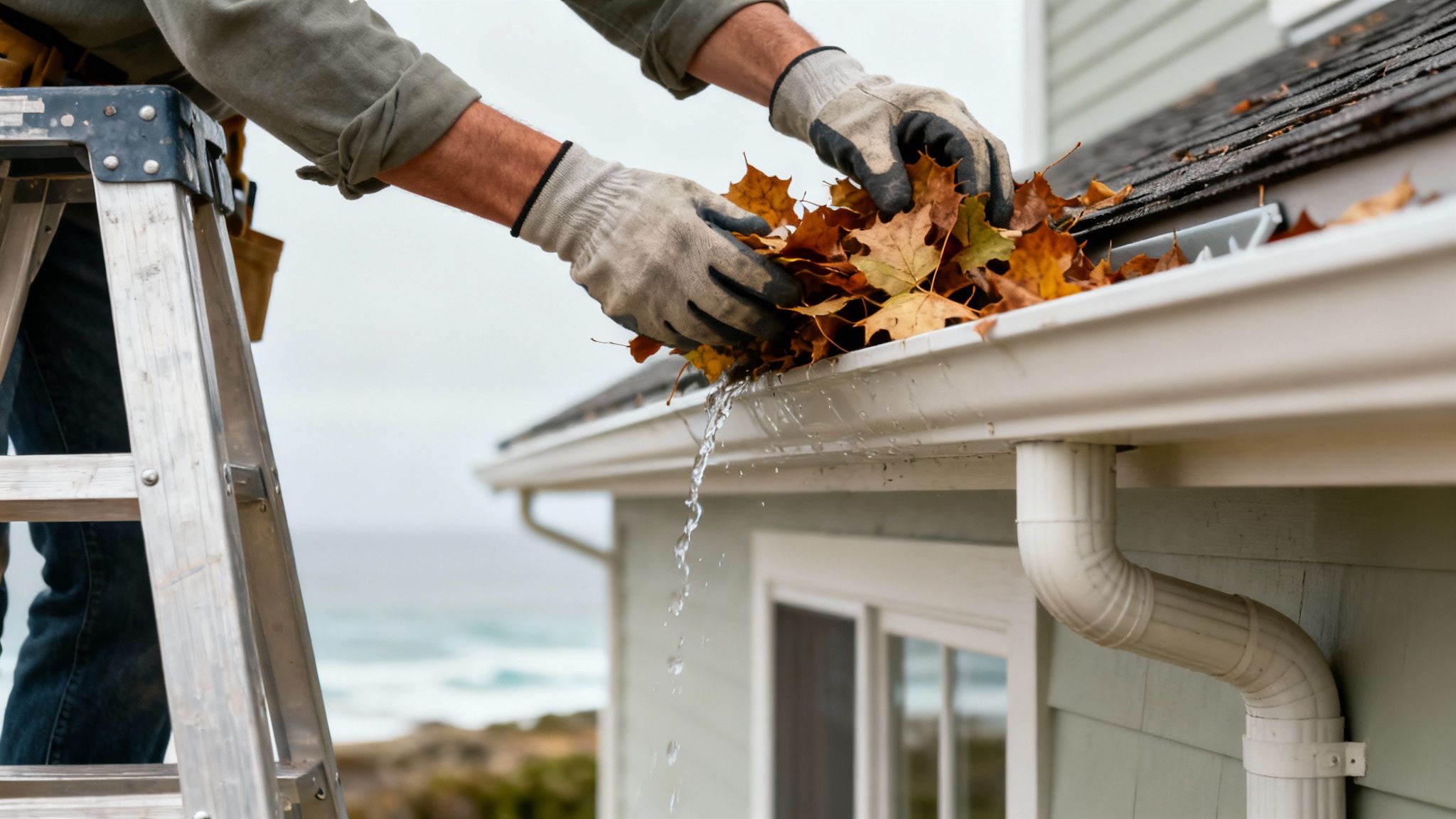 Inspect and Clean Gutters and Downspouts