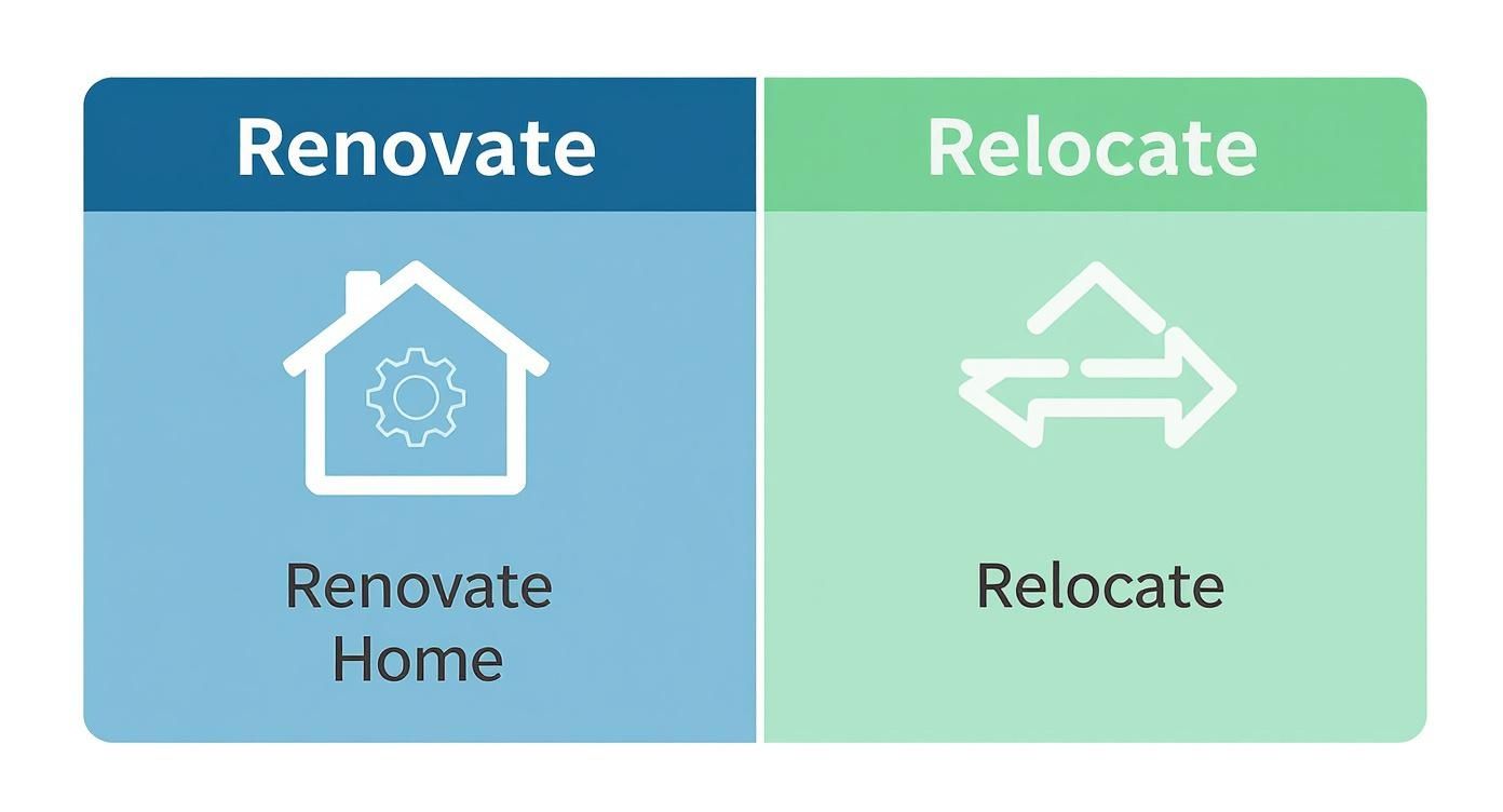 Infographic about why monterey bay homeowners are renovating instead of relocating