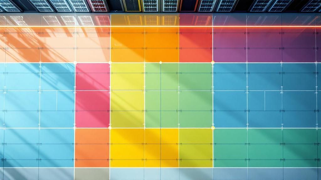 Diagram showing a large network being divided into smaller, isolated segments like Corporate, PCI, Guest, and IoT, with a firewall controlling the traffic between them.
