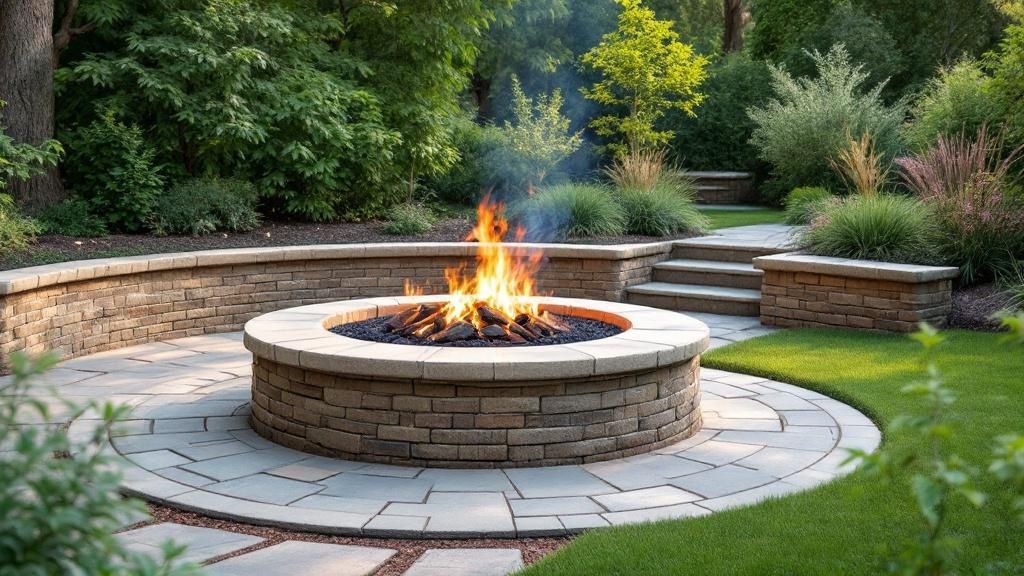Stone and Brick Masonry Fire Pit