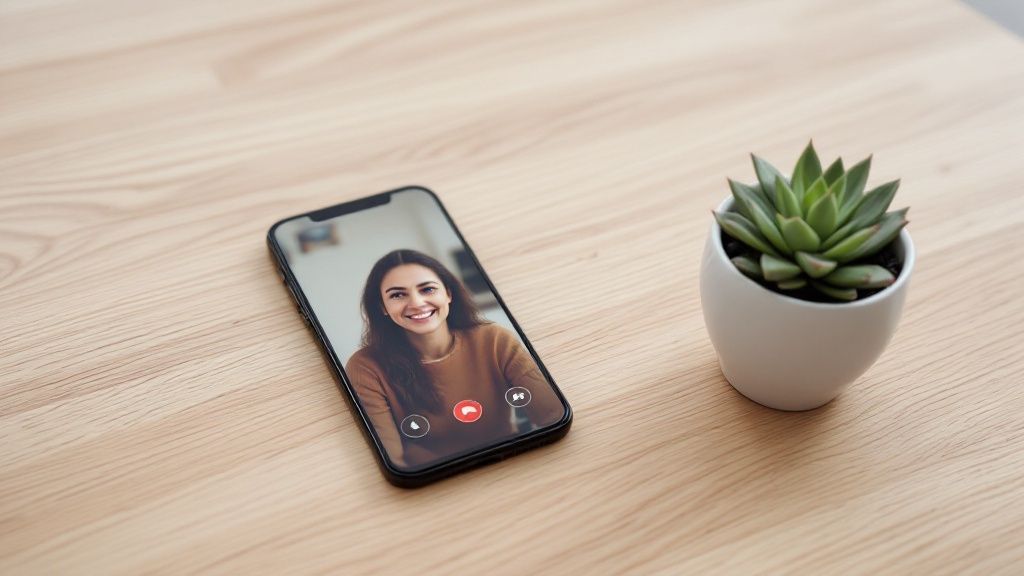 A licensed mental health professional looks on with a warm and understanding expression.