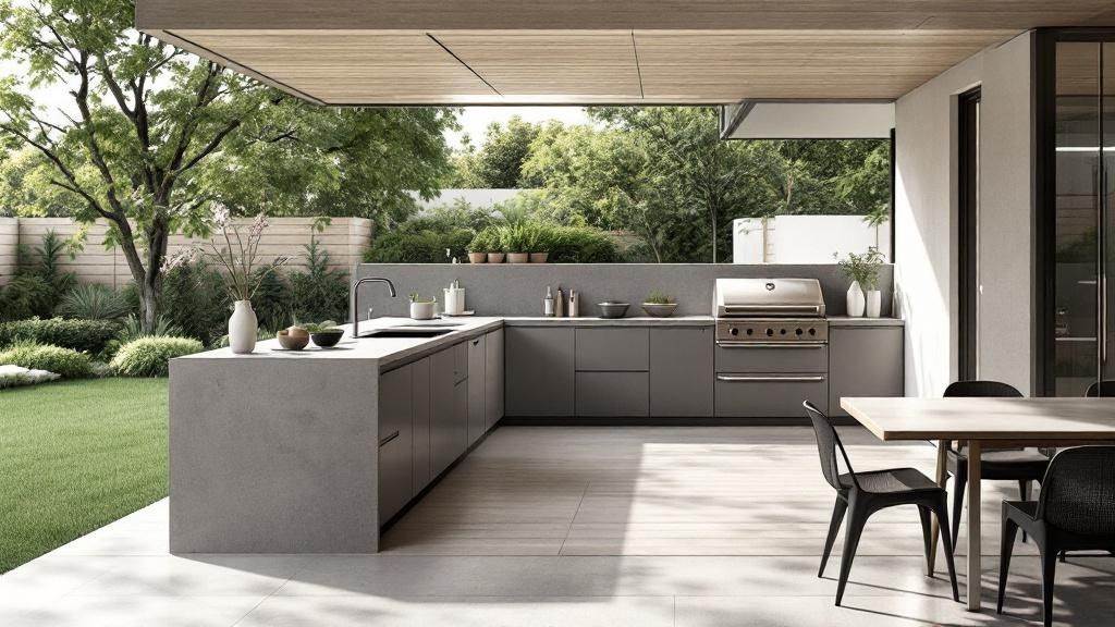 The Culinary Hub: A Custom Outdoor Kitchen and Dining Area