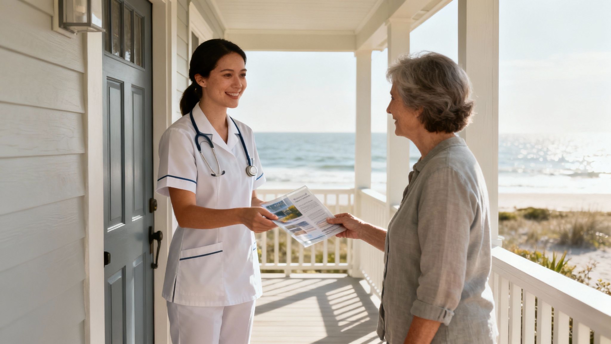 A Central Coast VNA & Hospice healthcare professional provides compassionate care to a patient at home.