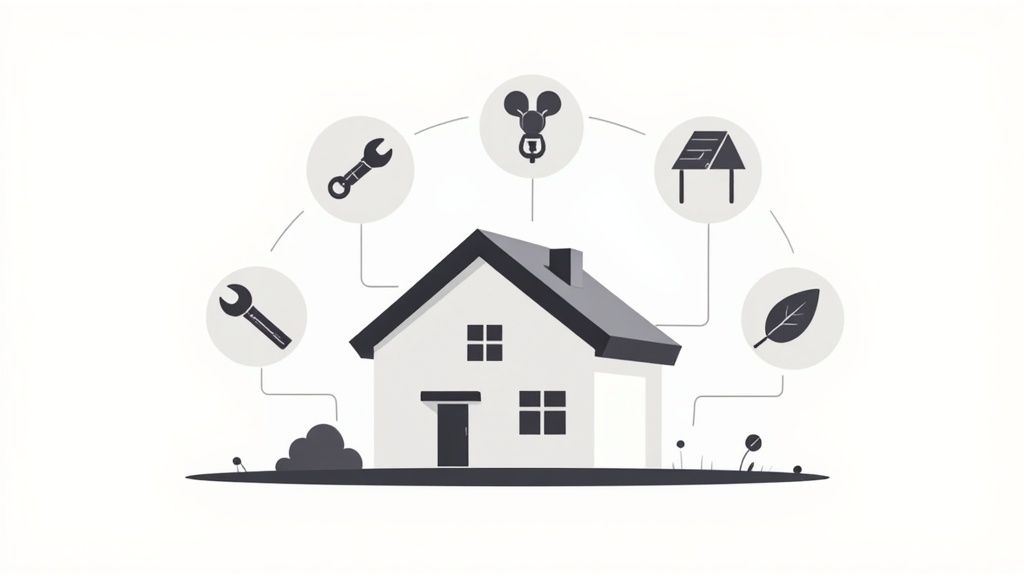 An HVAC technician working on an outdoor unit, symbolizing specialized home service expertise