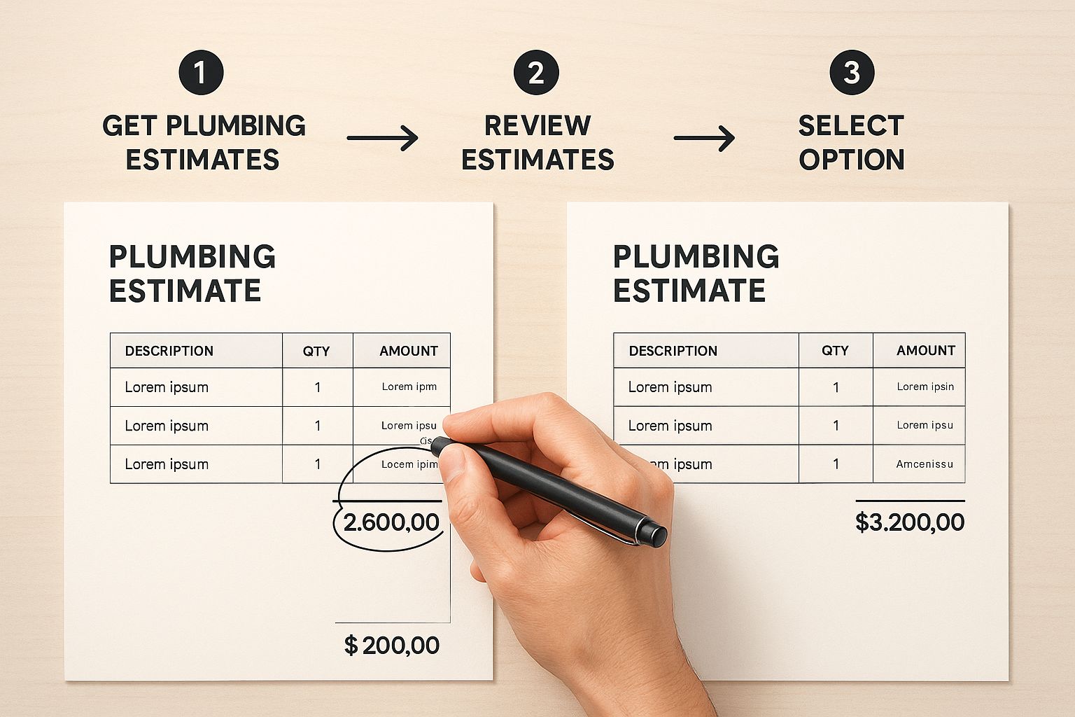 Infographic about finding the best priced plumber in monterey—without sacrificing quality