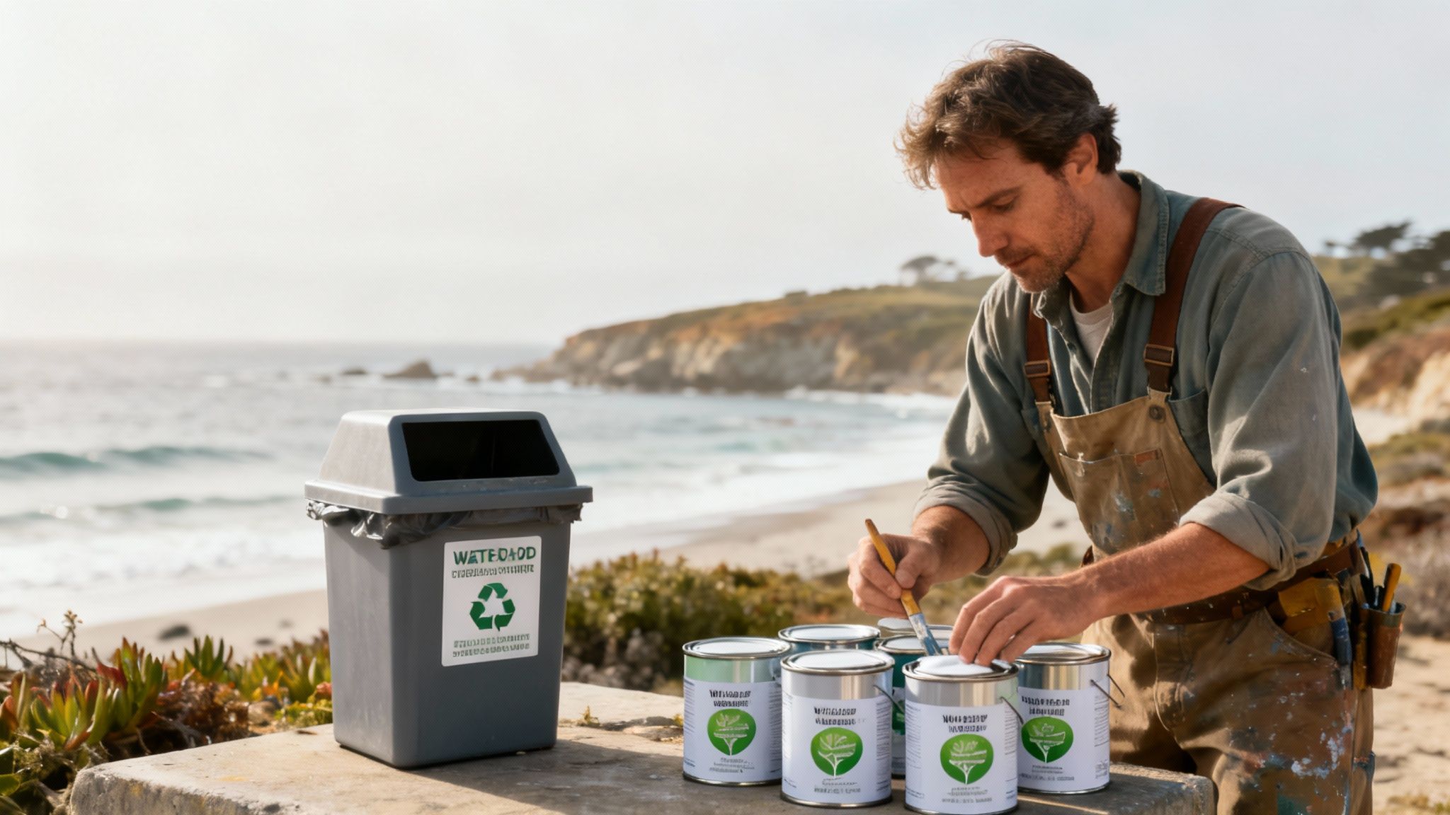 Monterey coastline with sustainable paint impact