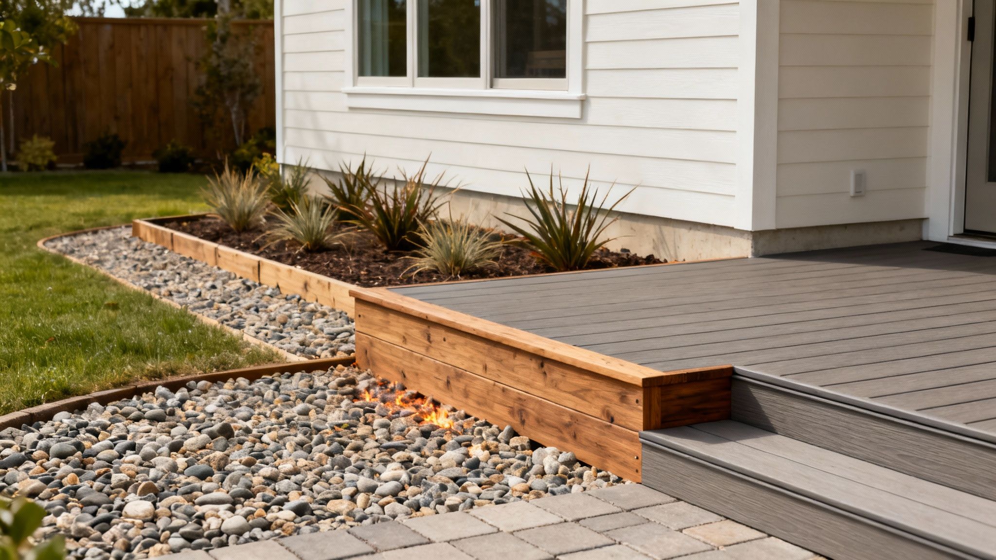 3 A modern, fire-resistant deck and patio area in a Bay Area backyard.