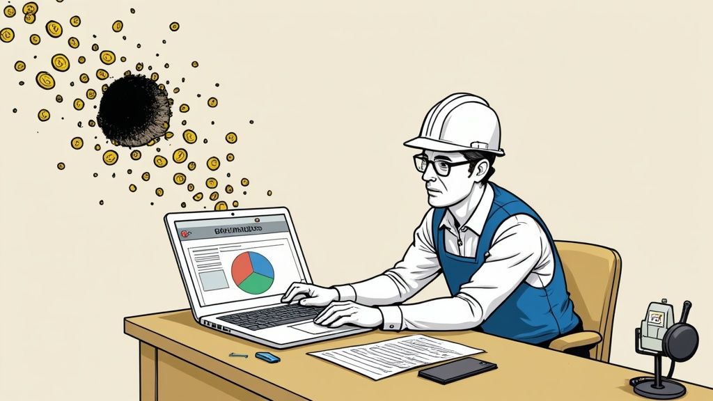 A contractor reviewing plans on a job site, representing smart business strategy.