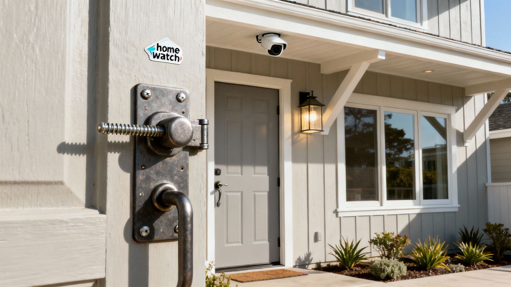 A serene Monterey Bay coastline view with a beautiful home in the foreground.