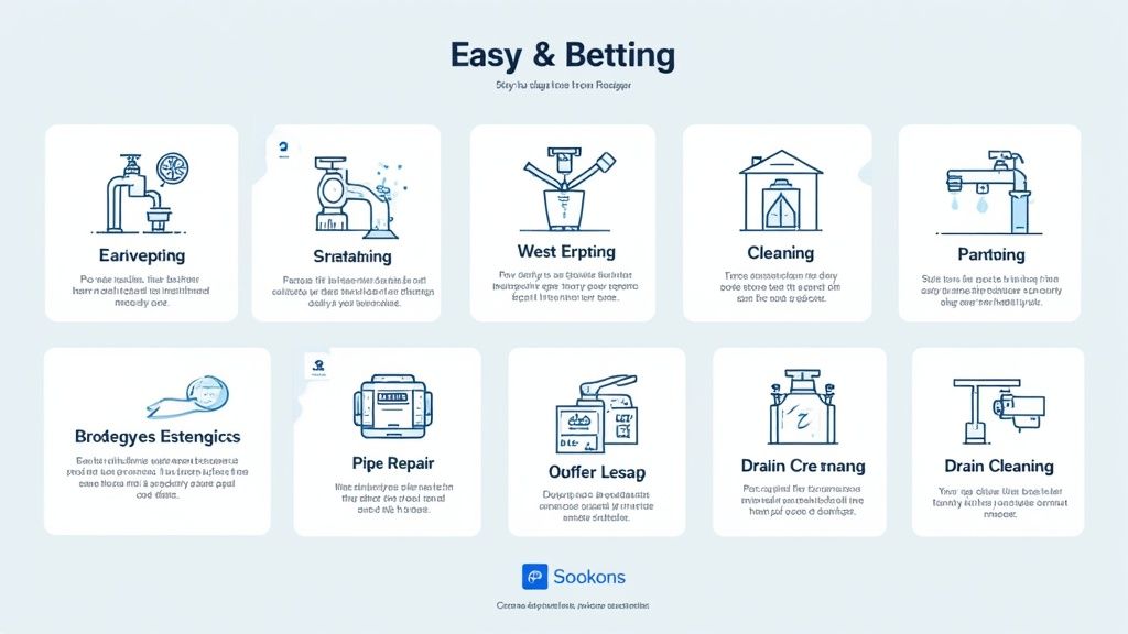 A person using their smartphone to find a local plumber.