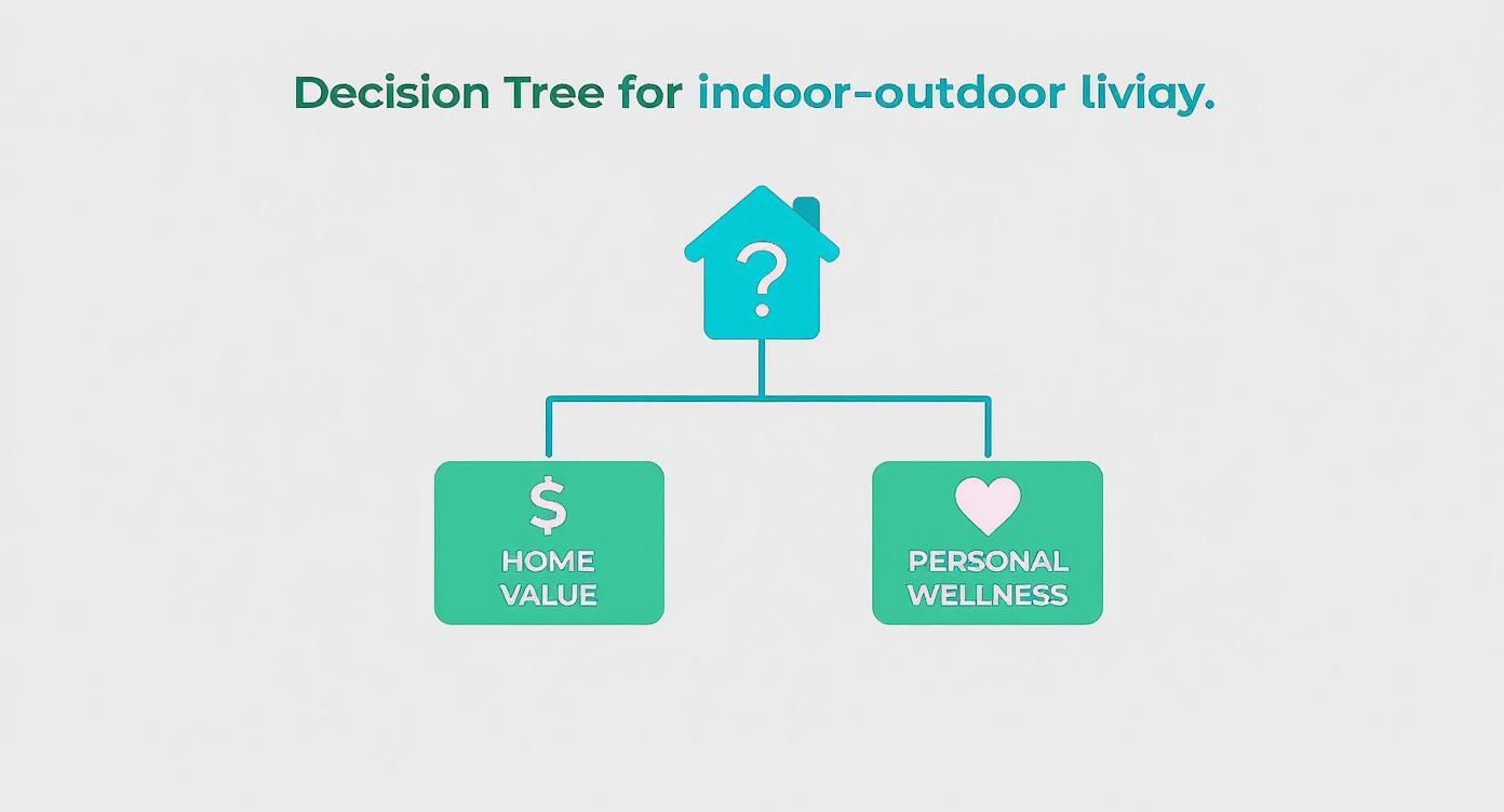 Infographic about why indoor–outdoor living is more than a trend in coastal california (and how to get it right)