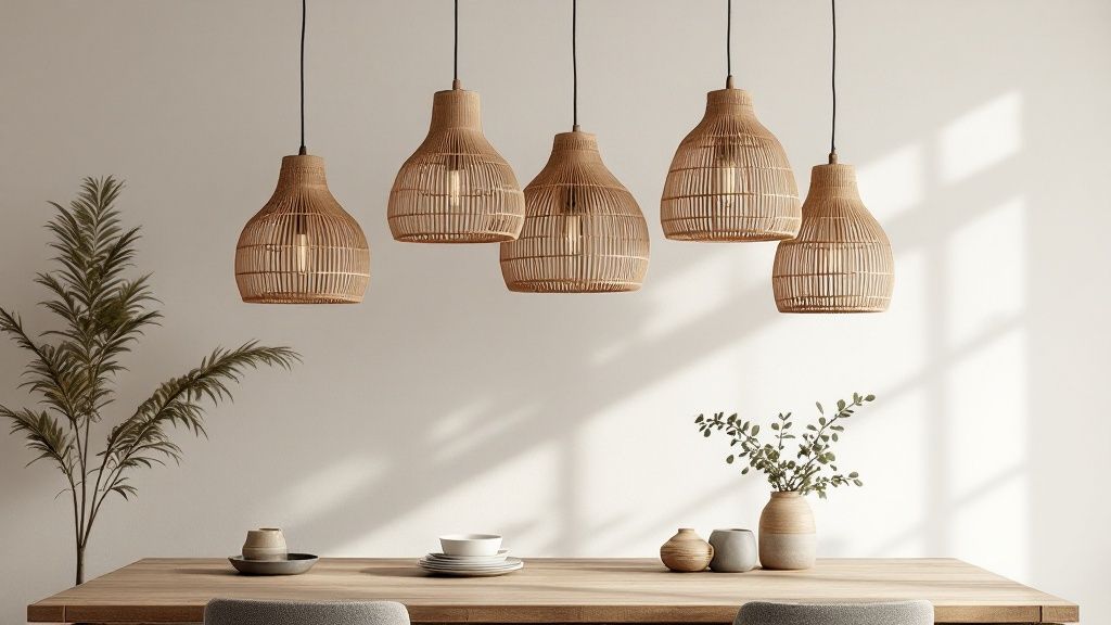 Natural Material Pendant Clusters
