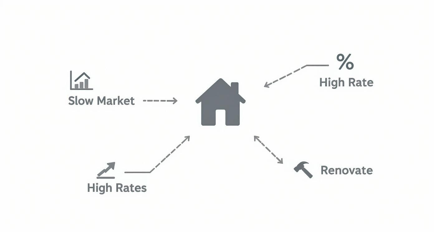 Infographic about monterey and silicon valley real estate slowdown fuels luxury renovation boom