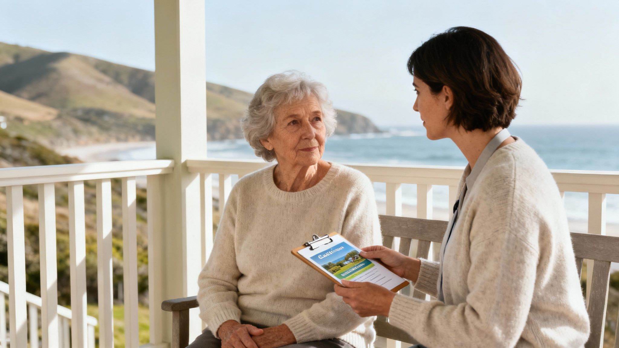 An older adult receiving a flu shot from a clinician.