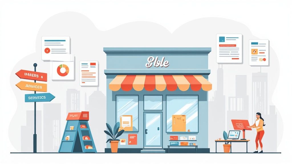 A magnifying glass hovering over code snippets on a computer screen, symbolizing how AI analyzes website data.