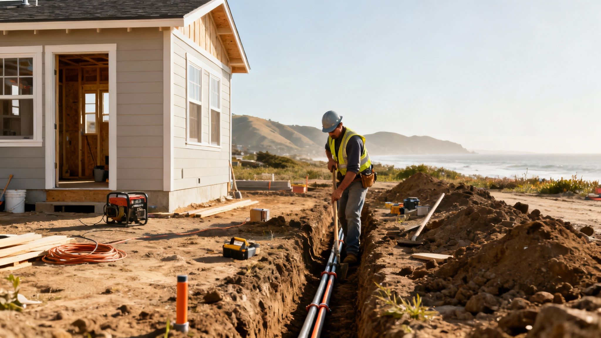 Electric meter on the side of a house