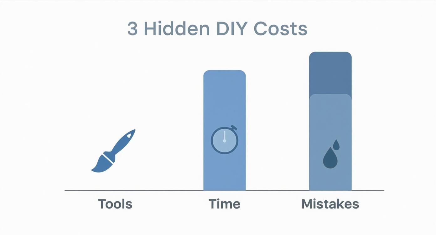 Infographic about the hidden costs of diy painting: why going pro pays off in the long run