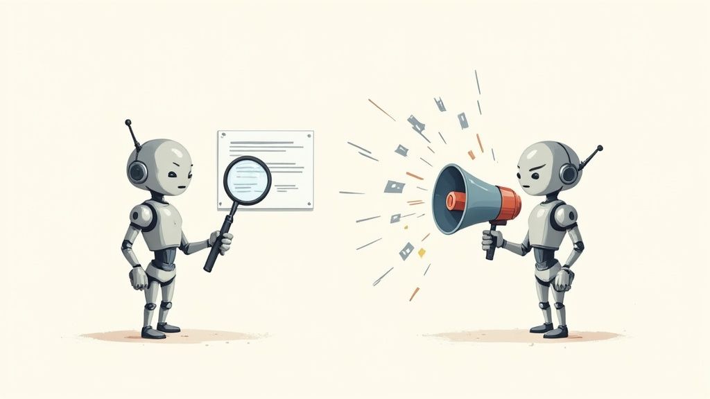 A business owner in Monterey looking at a digital marketing dashboard on a tablet.