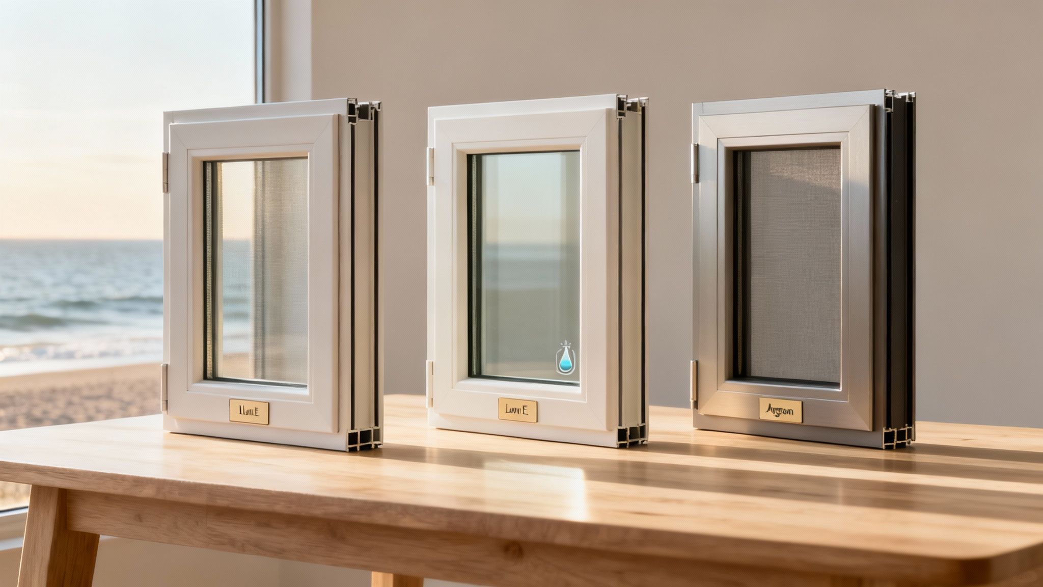 A modern home with large, energy-efficient windows, showing a clear view of the outside.