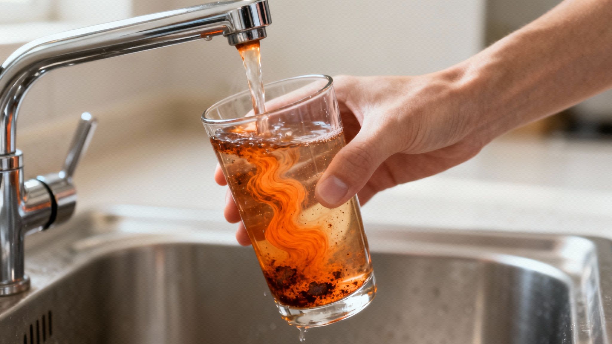 Sign #1: Rusty or Discolored Water (A Telltale Sign of Internal Decay)