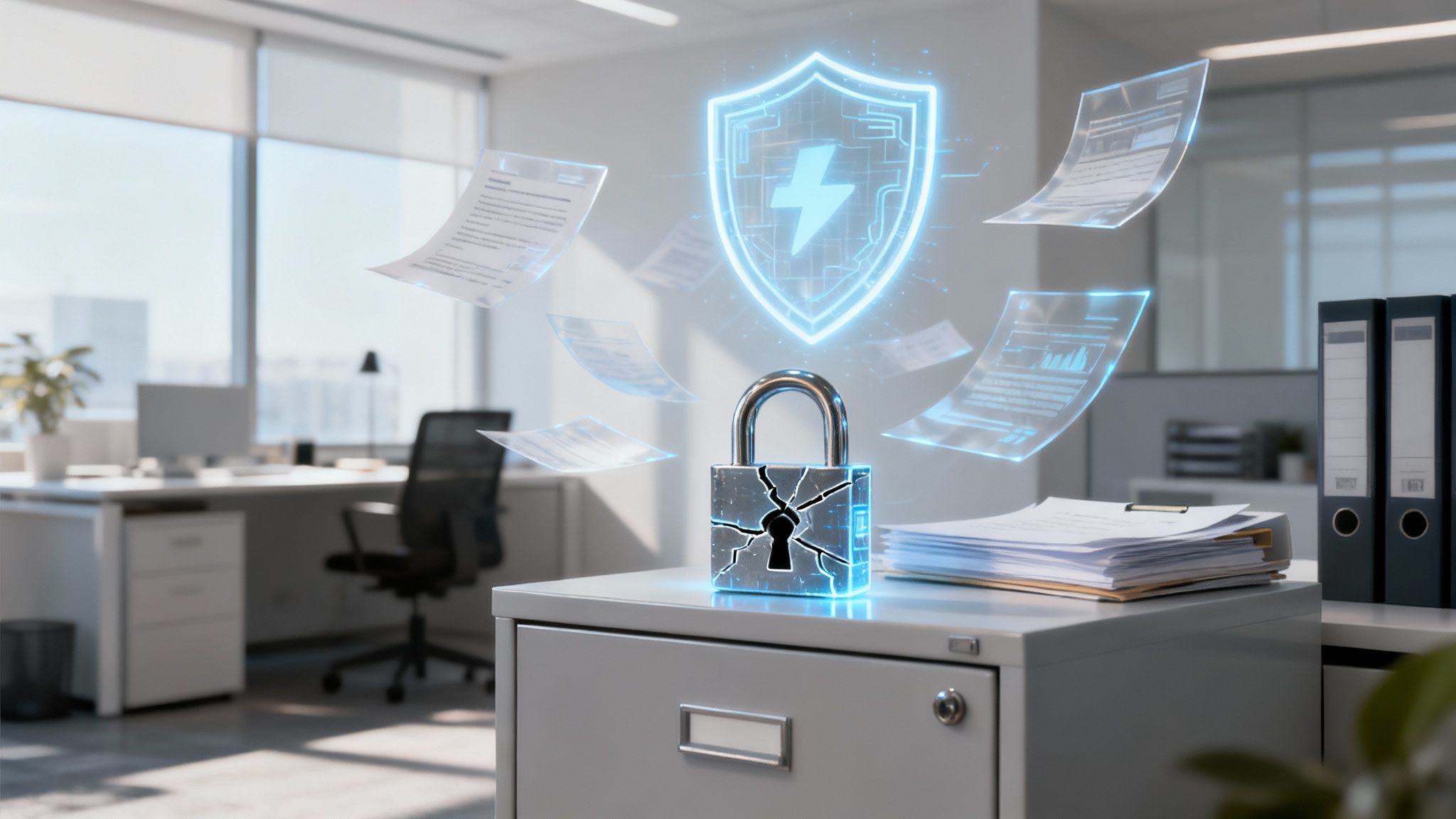 A server room with data racks, symbolizing business infrastructure and data resilience.